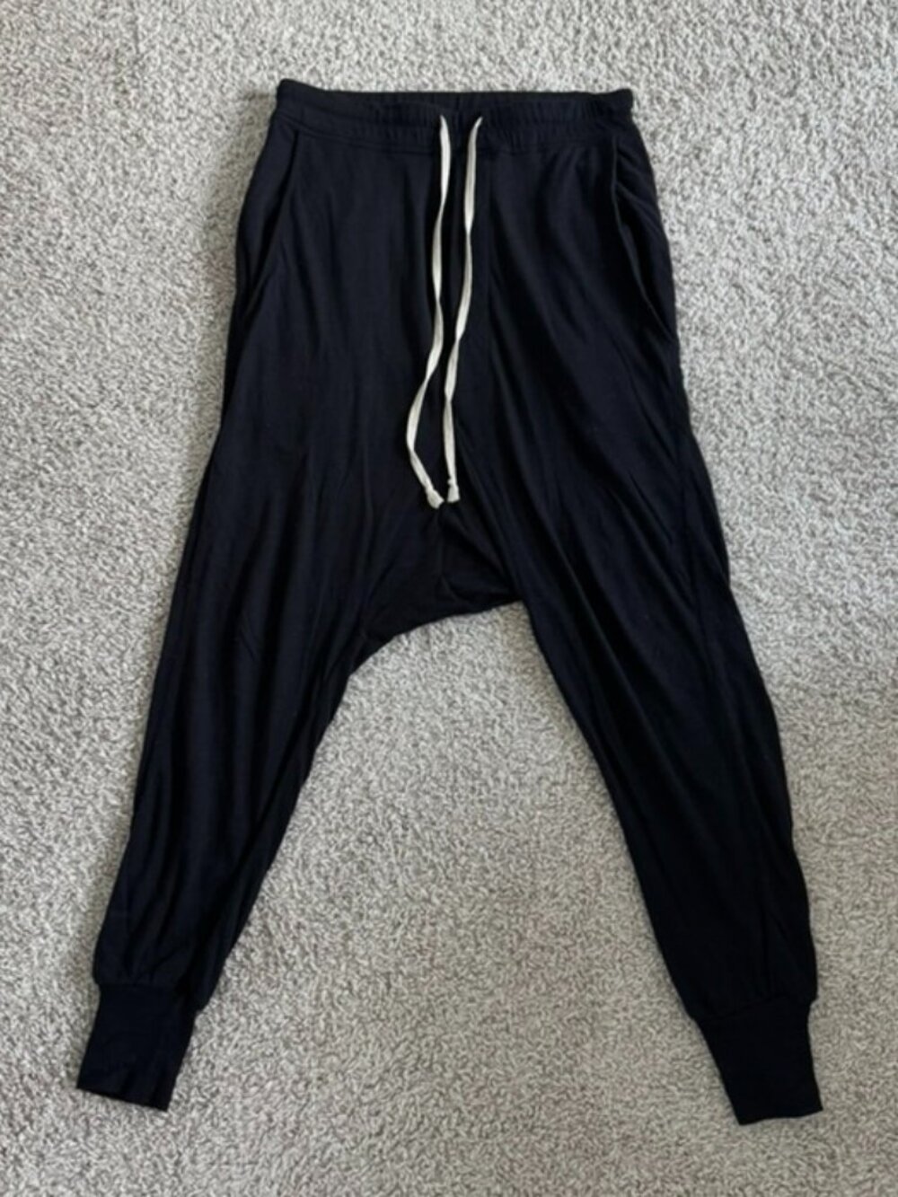 Rick Owens Lilies Black Heavy Jersey Lounge Pants